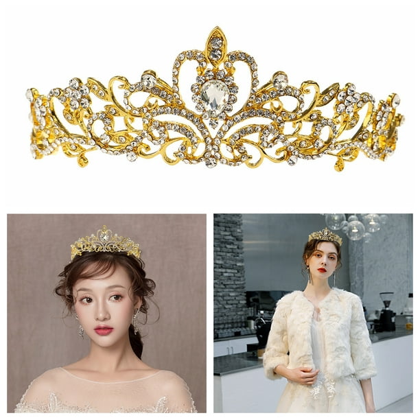 Rhinestone Hairband Princess Tiaras Headwear Ornament Crystal Crown Hair Comb